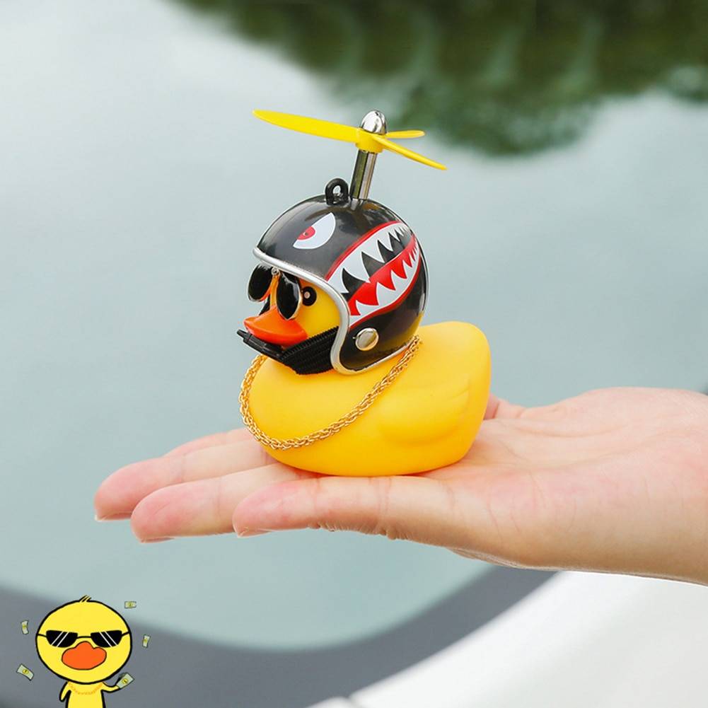 Car Duck with Helmet Broken Wind Small Yellow Duck Road Bike Motor Helmet Riding Cycling Car Accessories Decor Without Lights Car Duck with Helmet Broken Wind Small Yellow Duck Road Bike Motor Helmet Riding Cycling Car Accessories Decor Without Lights