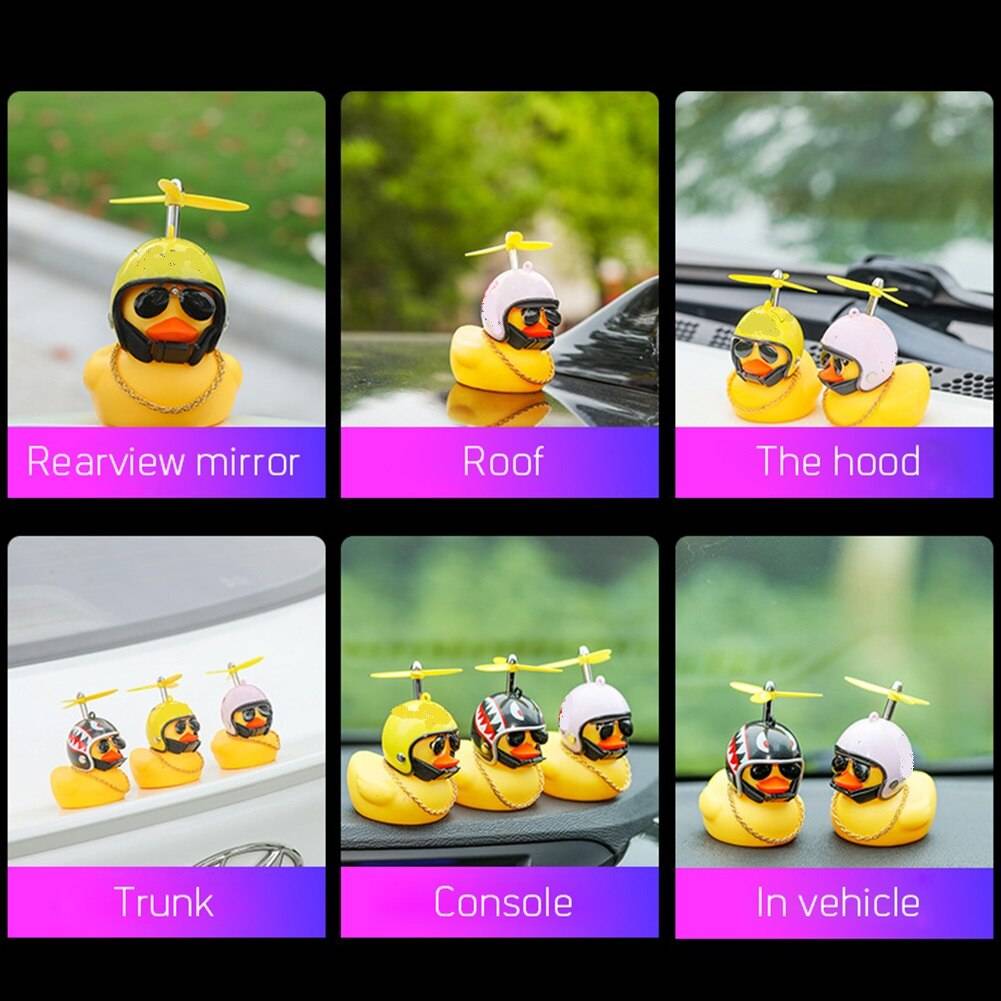 Car Duck with Helmet Broken Wind Small Yellow Duck Road Bike Motor Helmet Riding Cycling Car Accessories Decor Without Lights Car Duck with Helmet Broken Wind Small Yellow Duck Road Bike Motor Helmet Riding Cycling Car Accessories Decor Without Lights