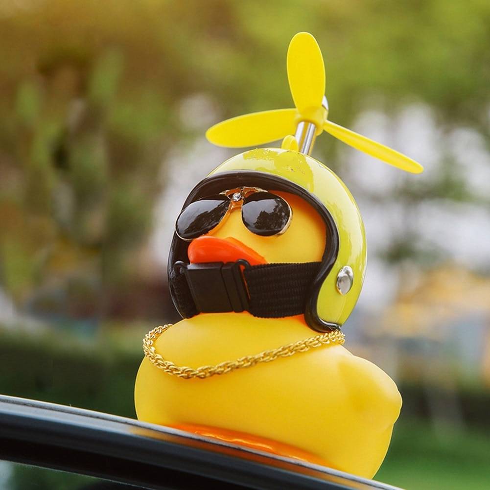 Car Duck with Helmet Broken Wind Small Yellow Duck Road Bike Motor Helmet Riding Cycling Car Accessories Decor Without Lights Car Duck with Helmet Broken Wind Small Yellow Duck Road Bike Motor Helmet Riding Cycling Car Accessories Decor Without Lights