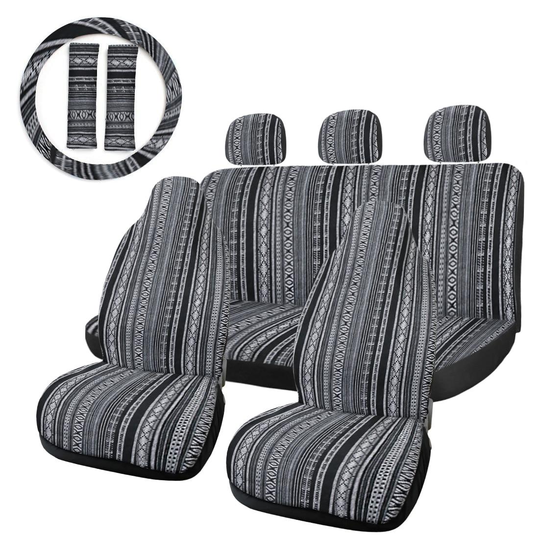 Car Seat Covers With Steering Wheel Cover Set Car Seat Covers With Steering Wheel Cover Set