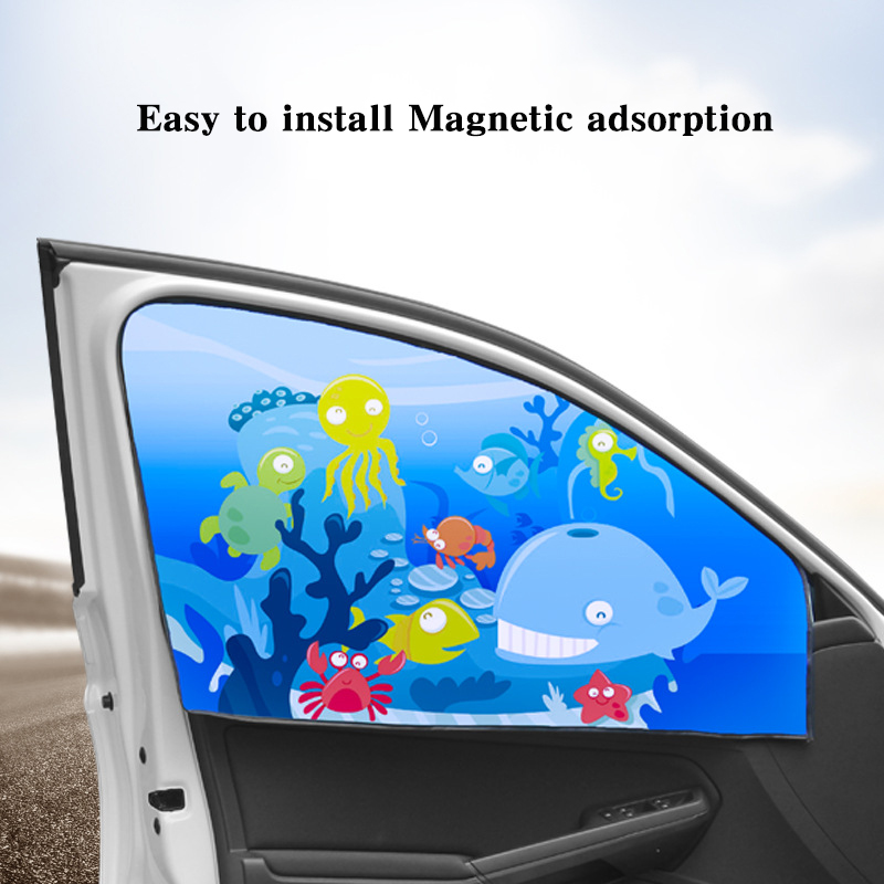 Cartoon Printed Magnetic Windscreen Cover for Car