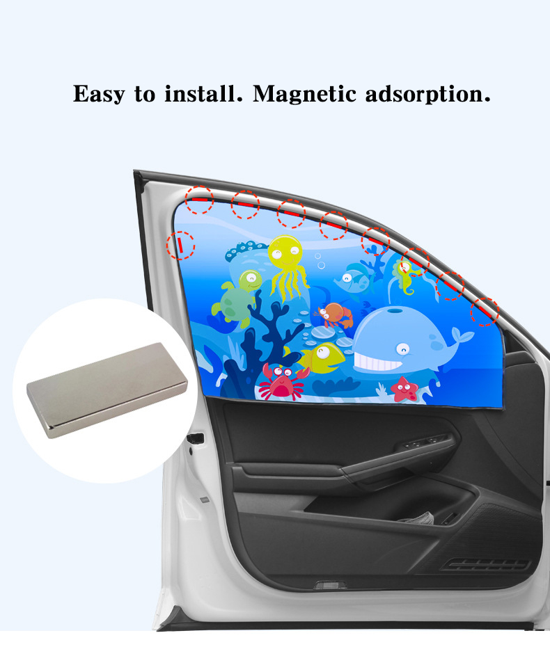 Cartoon Printed Magnetic Windscreen Cover for Car